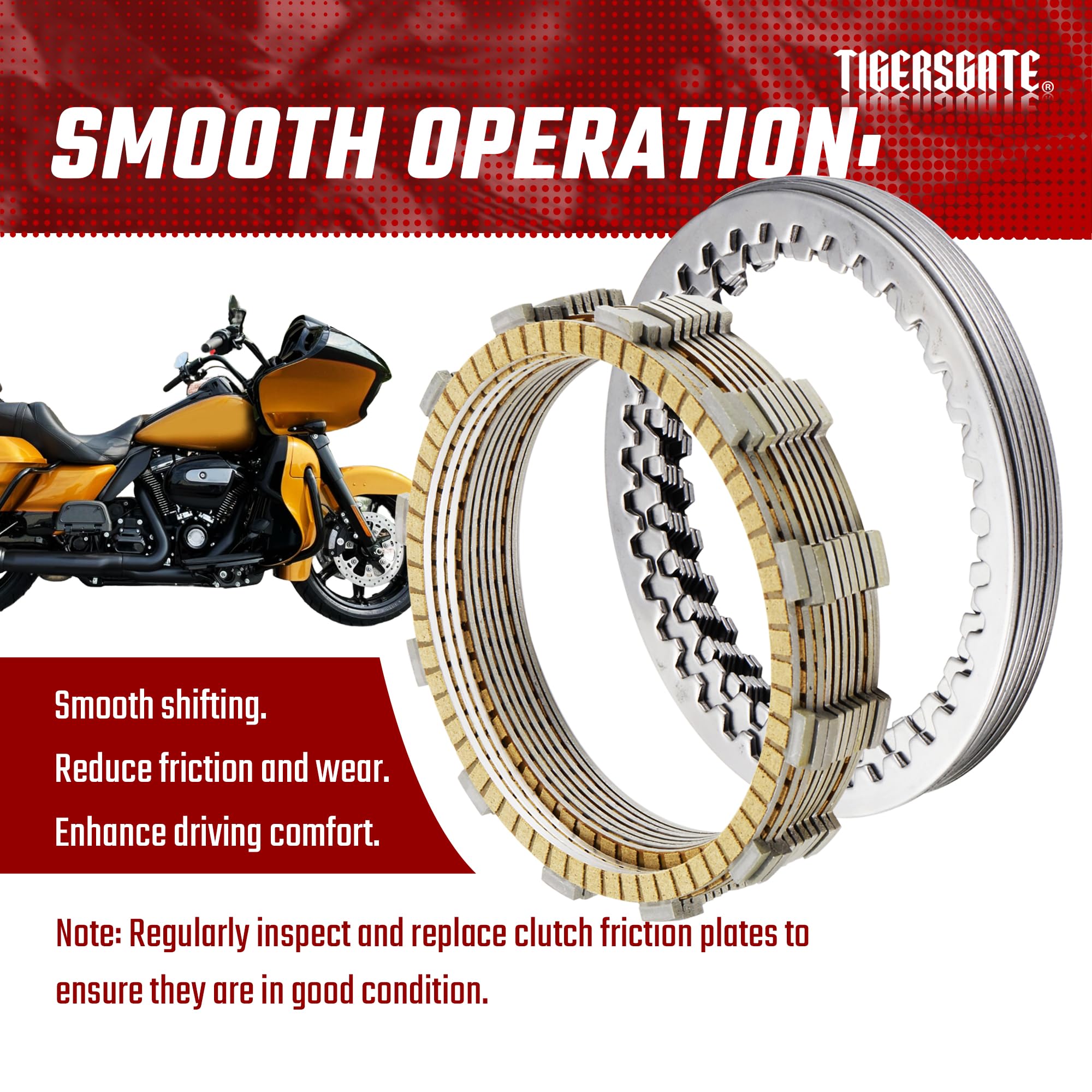 ハーレー　クラッチキット Amazon | TIGERSGATE M8クラッチプレートキット 2017年以降のハーレー